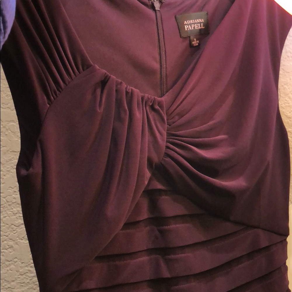 Adrianna Papell Jersey Purple Pintuck Dress 4